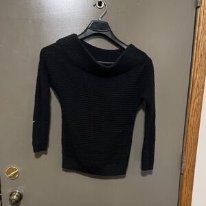 Express Elegant Black Off-Shoulder Sweater